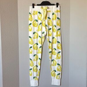Jordann Jammies Lemon Print Jogger Pajama Pants M/L Bow Waist